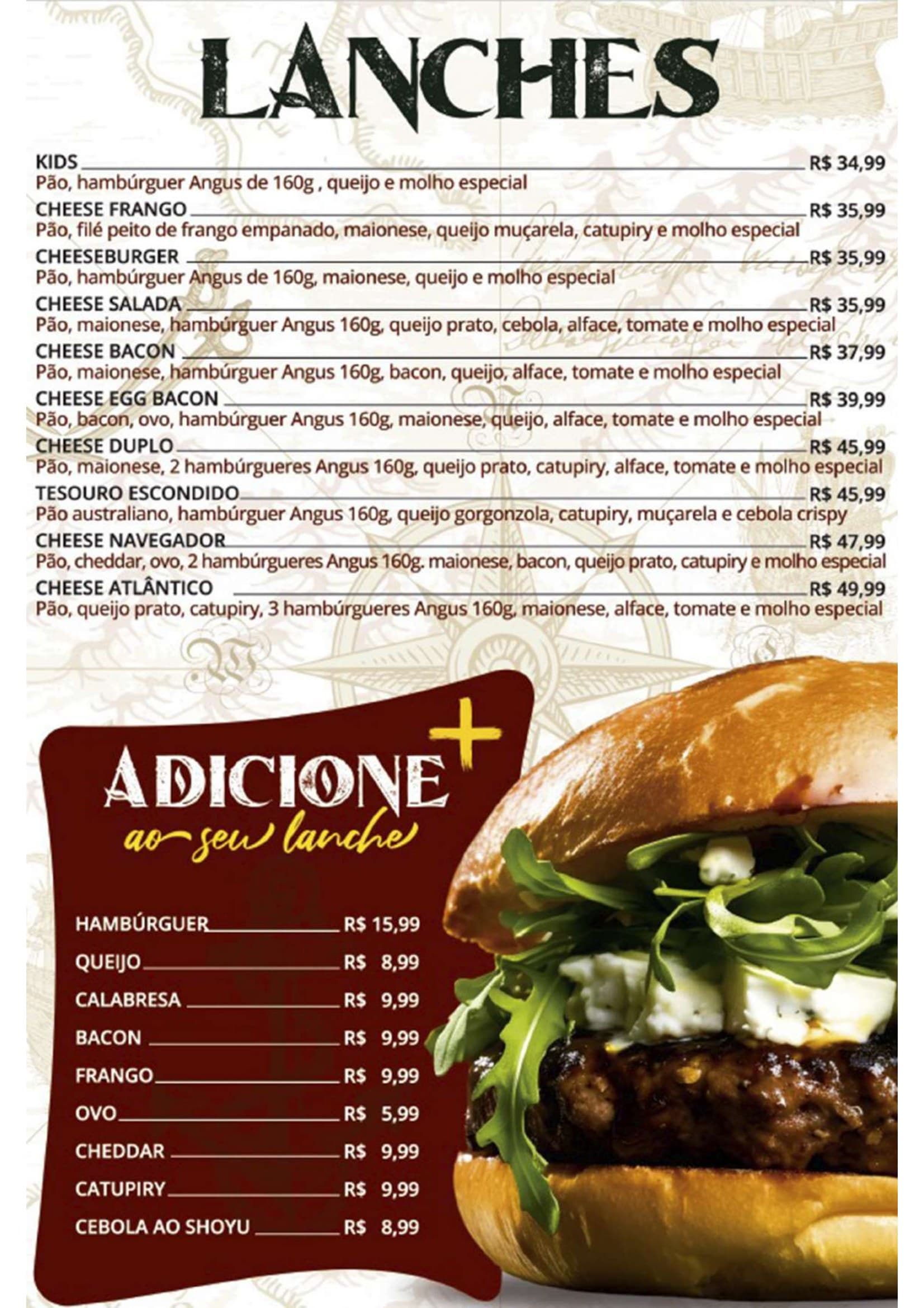 Cardápio Quiosque Navegantes — Lanches