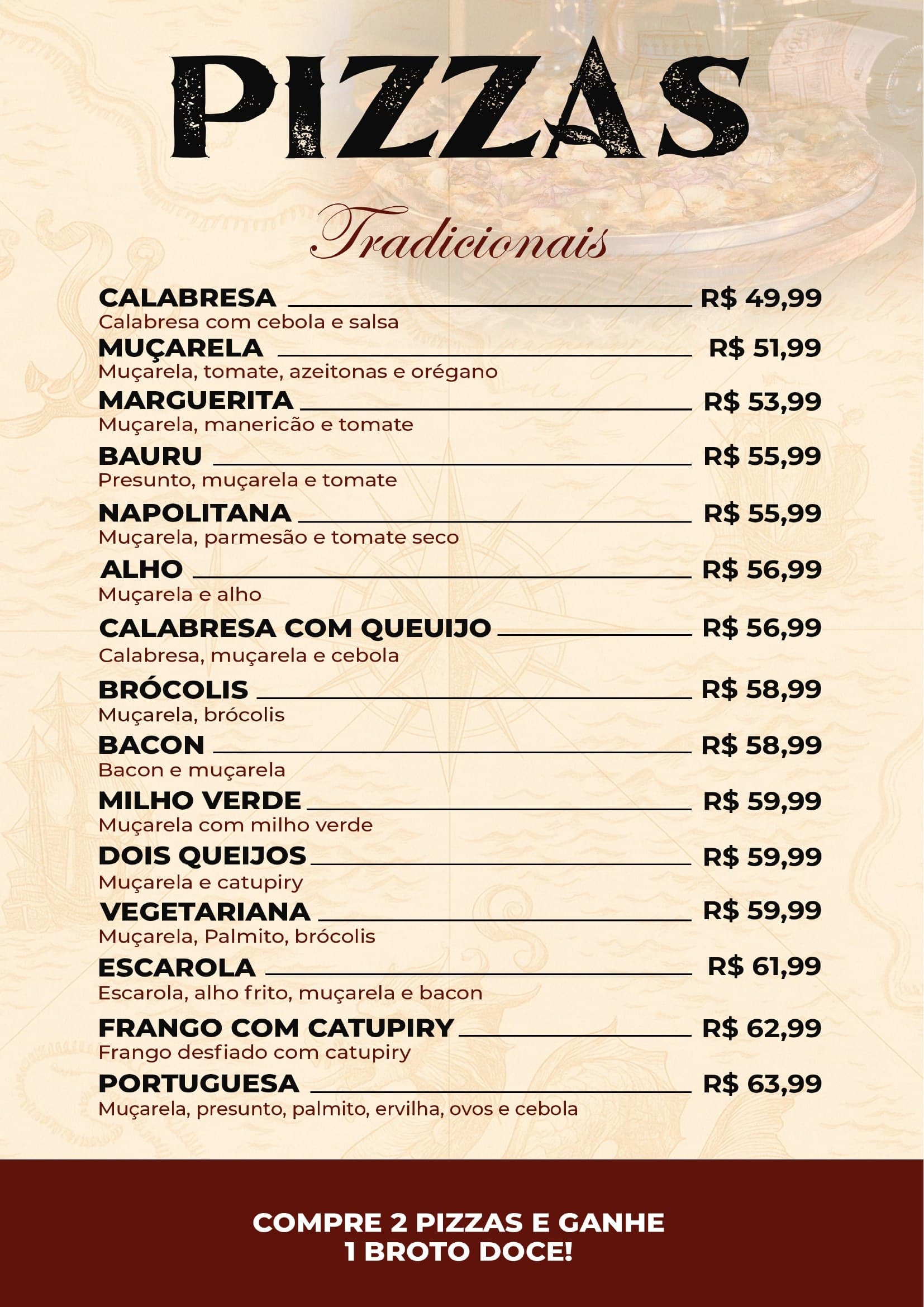 Cardápio Quiosque Navegantes — Pizzas